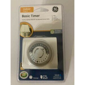 New GE BASIC Programmable Timer 15119 Lamp & Appliance Plug  Timer INDOOR‎ USE
